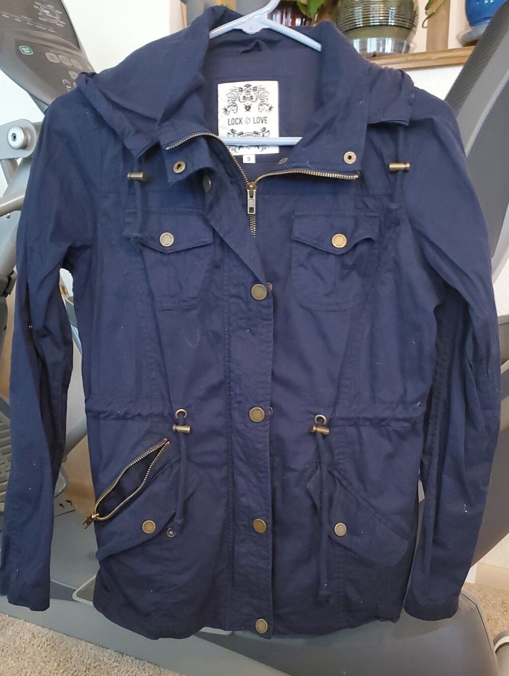 Lock & Love Women's Navy Utility Jacket